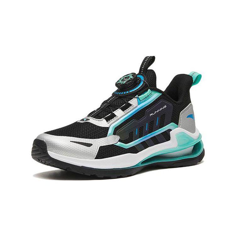 Anta Kids Jiangxin 1.0 Non-Slip Shock Absorbing Wear-Resistant Low-Top Running Shoes Kids Running Shoes Black Silver Blue 312245573-1