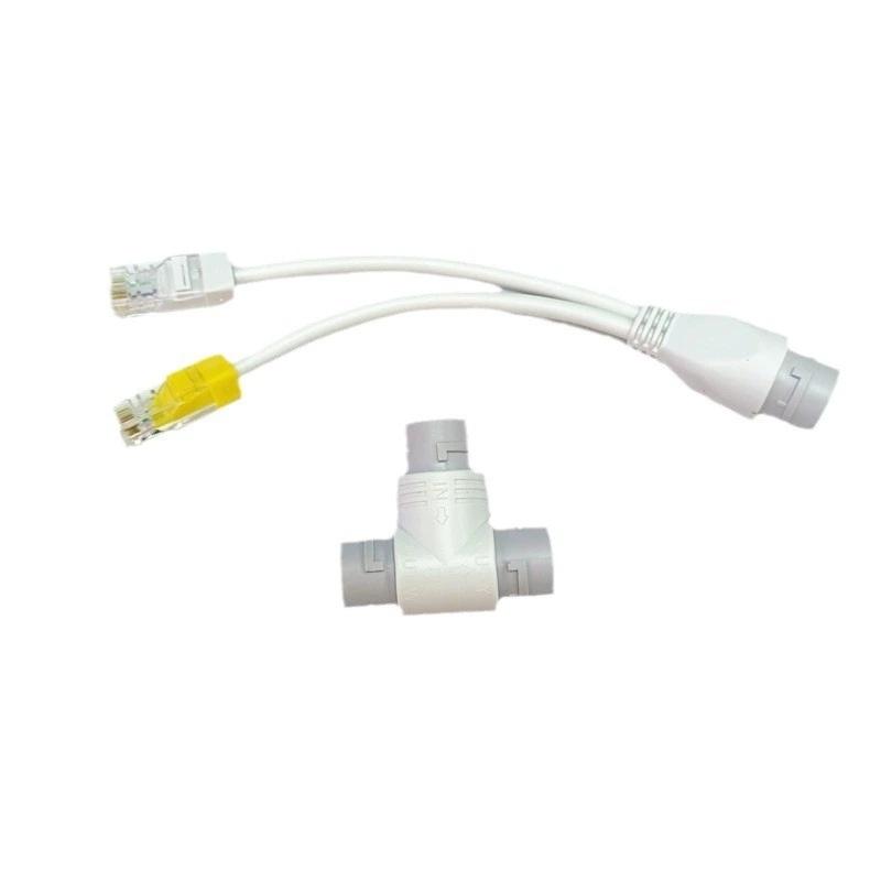 2 In 1 POE Splitter Adapter 3 Way RJ45 Connector Durable Stable Transmission for CCTV IP Camera Security Monitoring System