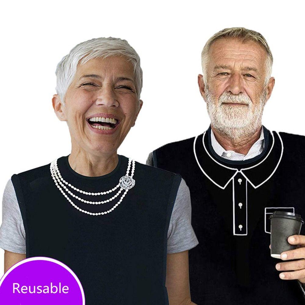 Reusable Eating Apron Leakproof Bib Protectors Portable Adult Bibs Elderly Eatingtime Tool
