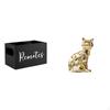 Retro Wooden Remote Organizer And Cat Sculpture Art Craft Holder for Table Nightstand Couch Office