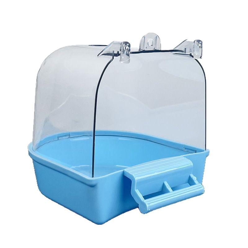 Transparent Large Bird Bath Box for Myna, Cockatiel, Lovebird, and Budgie - Toy Bather