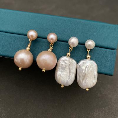 Ρυτίδες γλυκού νερού Planoque μαργαριτάρι τροποποιητές 925 Tremella ear needle retro σκουλαρίκια ιδιοσυγκρασίας Κομψά σκουλαρίκια