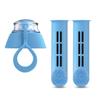DAFI Water Filter for Water Filter Bottles, Activated Carbon Filter, 2 Cartridges + 1 Cap [Japan Specification, Official Japanese Product] (Sky Blue)