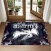 Led Zeppelin Design Crystal Velvet Rug Soft Decorative Mat for Bedroom Entrance