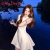 Sophisticated Black Cotton Blend A Line Sleeveless Dress For Summer Elegant Womens Fashion