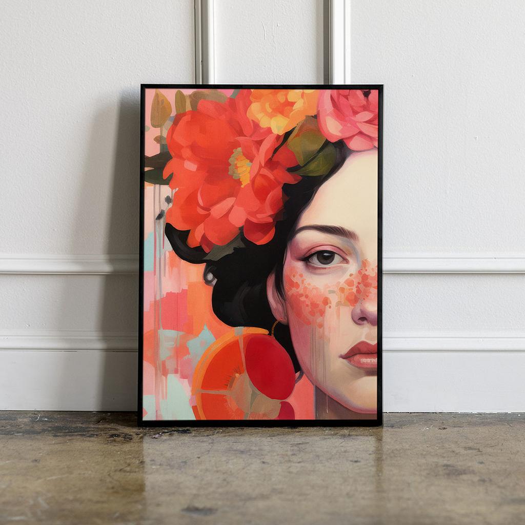 Plakat portret kwiaty