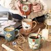 Classical Hand Painted Ceramic Coffee Tea Mug Microwavable Dishwasher-safe Coffee Milk Cup Perfect for Breakfast Afternoon Tea