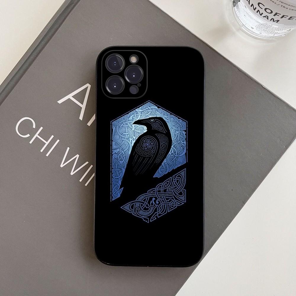 Raven Pattern Phone Case For iPhone 15 14 11 12 13 Mini Pro XS Max Cover 6 7 8 Plus X XR SE 2020 Funda Shell