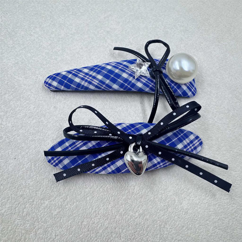 Korean Plaid Ribbon Duckbill Hair Clip for Children - Exquisite Hair Accessory