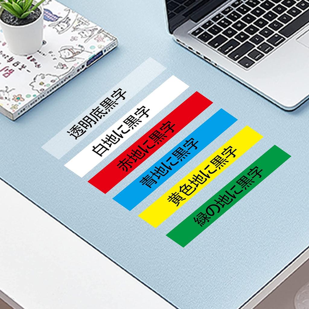 KAKASHI Compatible Casio Nameland Tape 12mm Transparent White Red Yellow Blue Green with Black Text Set CASIO Nameland Cartridge Label Printer Tape