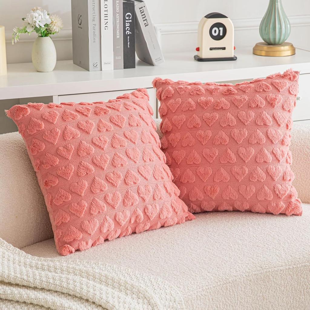 Modern Solid Color Love Plush Throw Pillow Cover,Valentine's Day Cushion Cover, Home,Room,Bedroom,Living Room,Sofa Decor