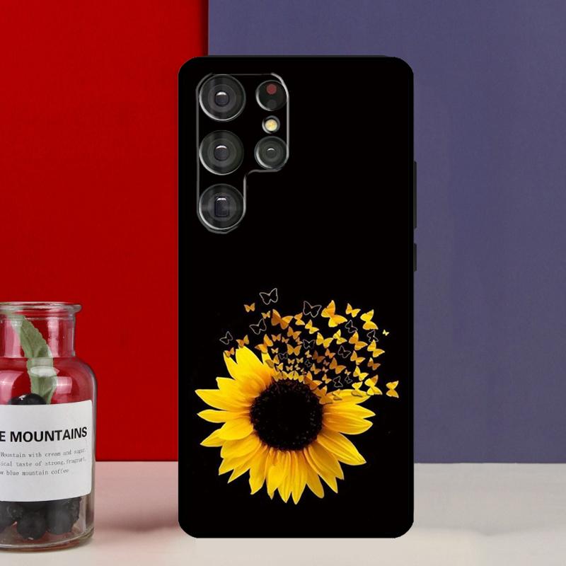 Beauty Yellow Sunflower Funda Case For Samsung Galaxy S25 Ultra S9 S10 S20 FE S21 S22 S23 Plus S24 Ultra Phone Cover