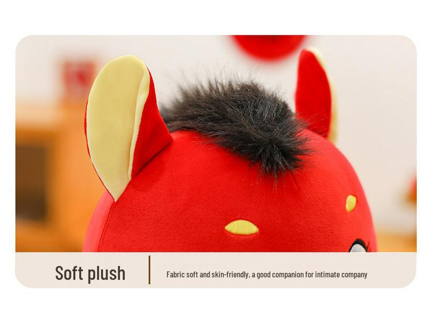 Zodiac Horse Plush Doll - Year of the Horse Mascot, Cartoon Toy, Great Gift, Customizable Logo