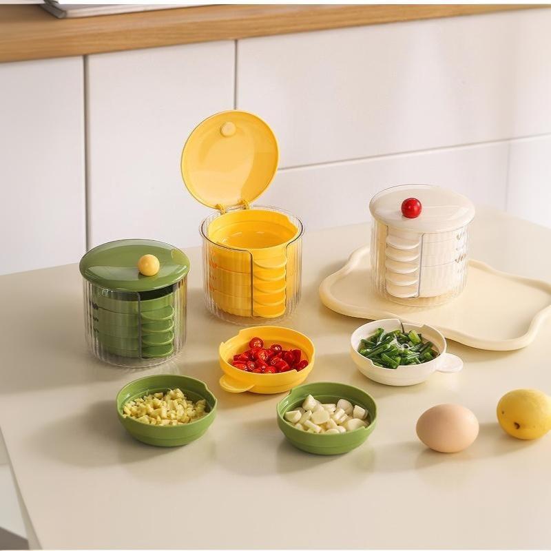 Portable Mini Sauce Dish Set With Chopstick Rest Dustproof Stackable Plastic Food Container For Kitchen