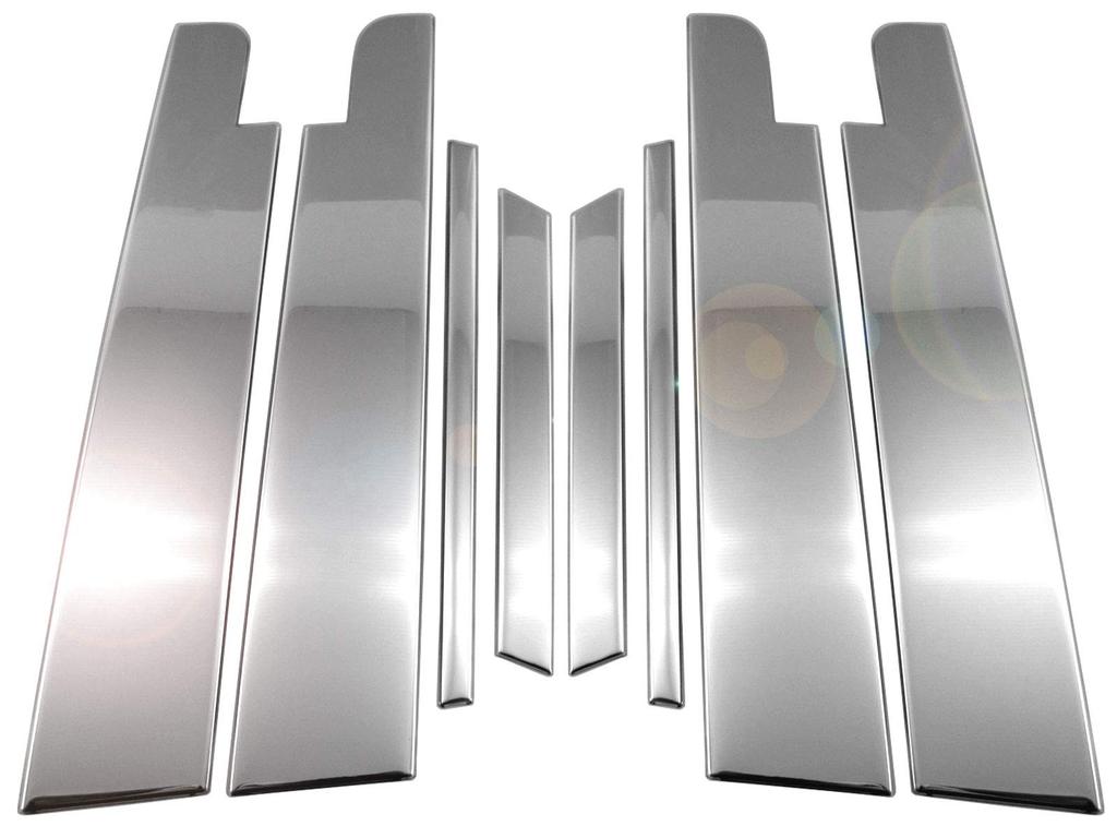 BRIGHTZ Stainless Steel Pillar Panels with Visor for Toyota Harrier Ultra-Mirror 60/65 (8-Piece Set) [PIL-SIL-427] ZSU60W, ZSU65W, ASU60W, ASU65W,