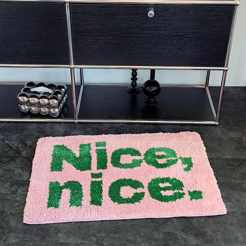 Cartoon Lichte Luxe Imitatie Kasjmier Tapijt Huishoudelijke Vloermat Flock Badkamer Nachtkastje Deken Mat Roze Grensoverschrijdend Haar 60x90cm23.6x35.4in