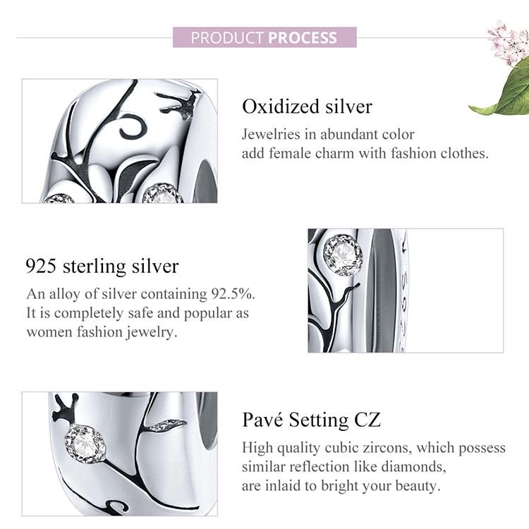 Bamoer Classical Pattern Charm Fit Original Bracelets & Bangle 925 Sterling Silver Fine Jewelry