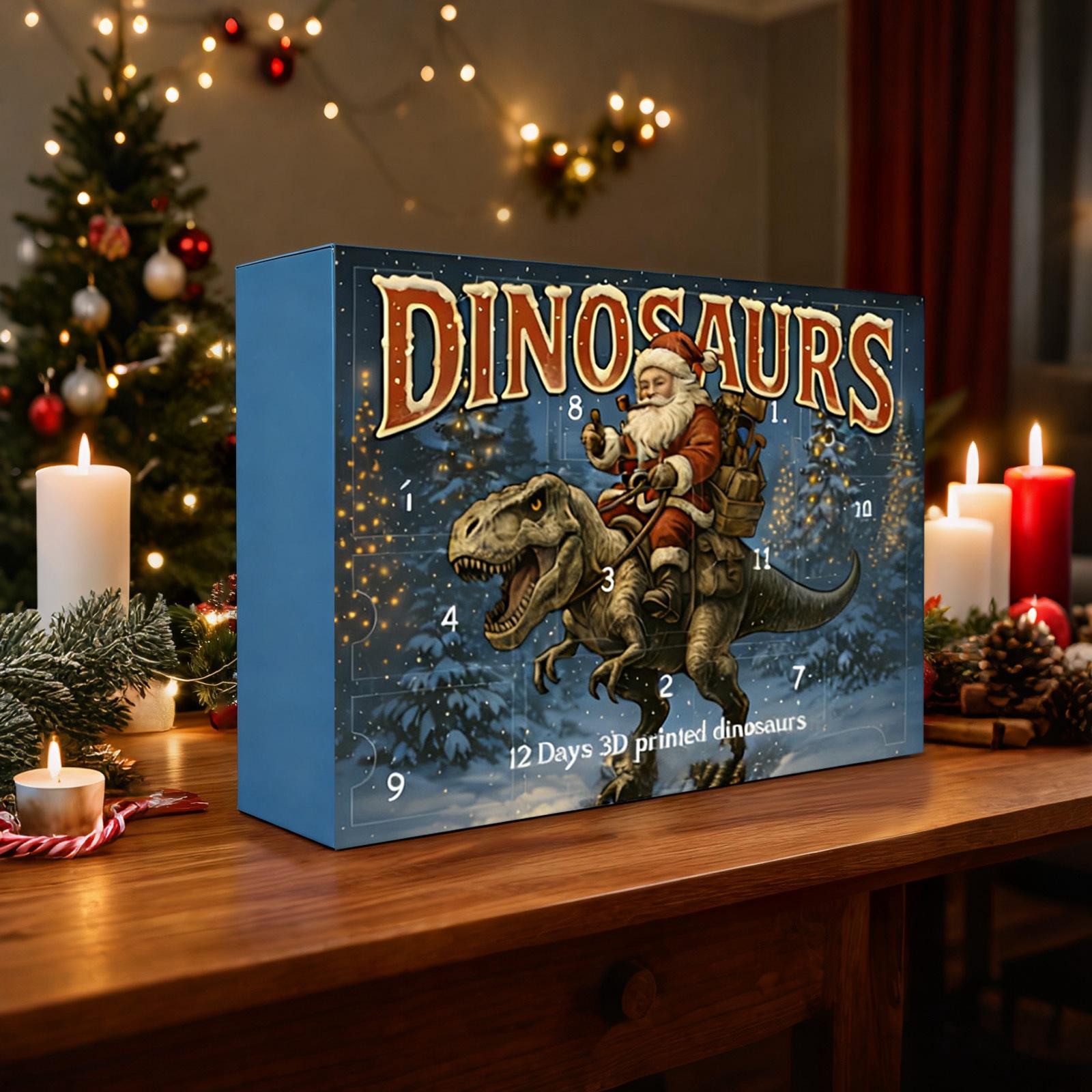 3d 12pc Dinosaur Advent Calendar Blind Box Christmas Gift Dinosaur Advent Calendar Dinosaur Toy For Children Aged 3 And Up cm