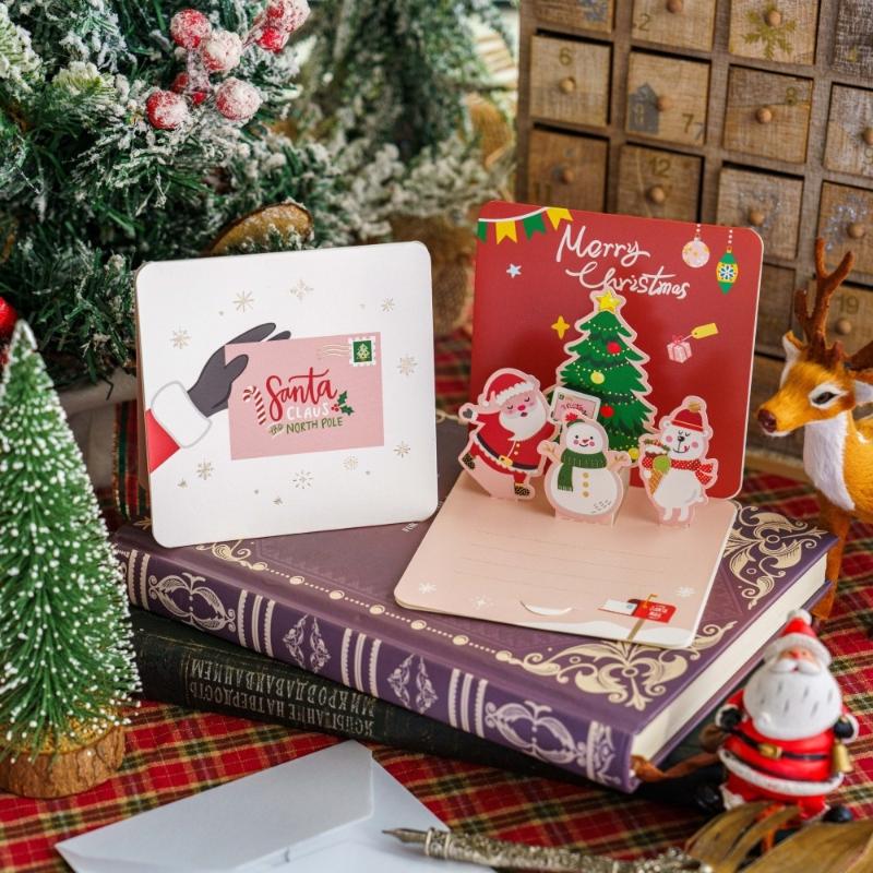 Merry Christmas Cards Set With Envelope New Year Wishes Christmas Gifts Decorative Greeting Xmas Postcards For Xmas 2026