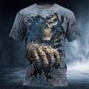 Men's Halloween horror 3D T-shirt 3D printed pattern summer O-neck short sleeved loose street casual clothing