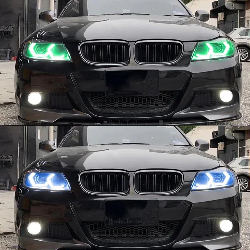For BMW 3 Series E90 E91 2005-12 316i 318i 320i 328i 330i 335i 320d Multi-colored Ring Angel Eyes RGB M4 Style LED App Control