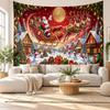 Weihnachtlich bedruckter Wandteppich für Schlafzimmer Wohnzimmer Wanddekoration Feiertagsgeschenk