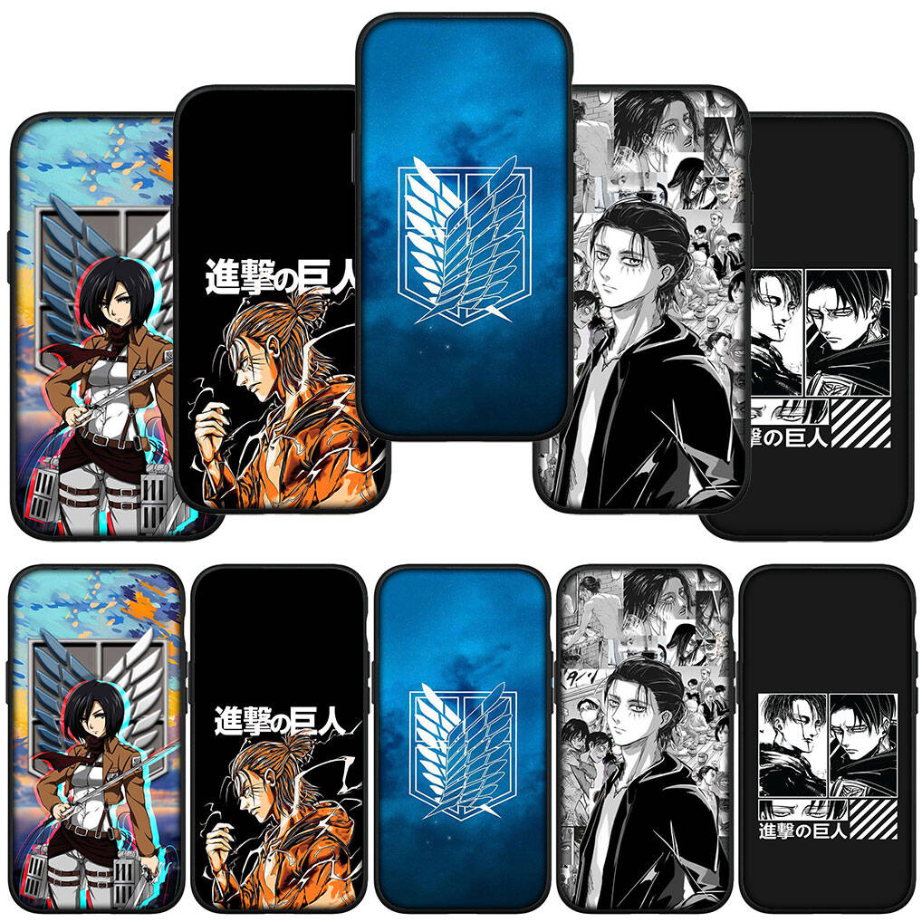 For Samsung Galaxy S25 S24 S23 S22 Ultra FE A37 A57 A56 A55 A06 A16 A15 A36 A26 A35 A05 A25 A54 A34 Phone Case Lovely Attack On Titan Eren Jaeger Levi
