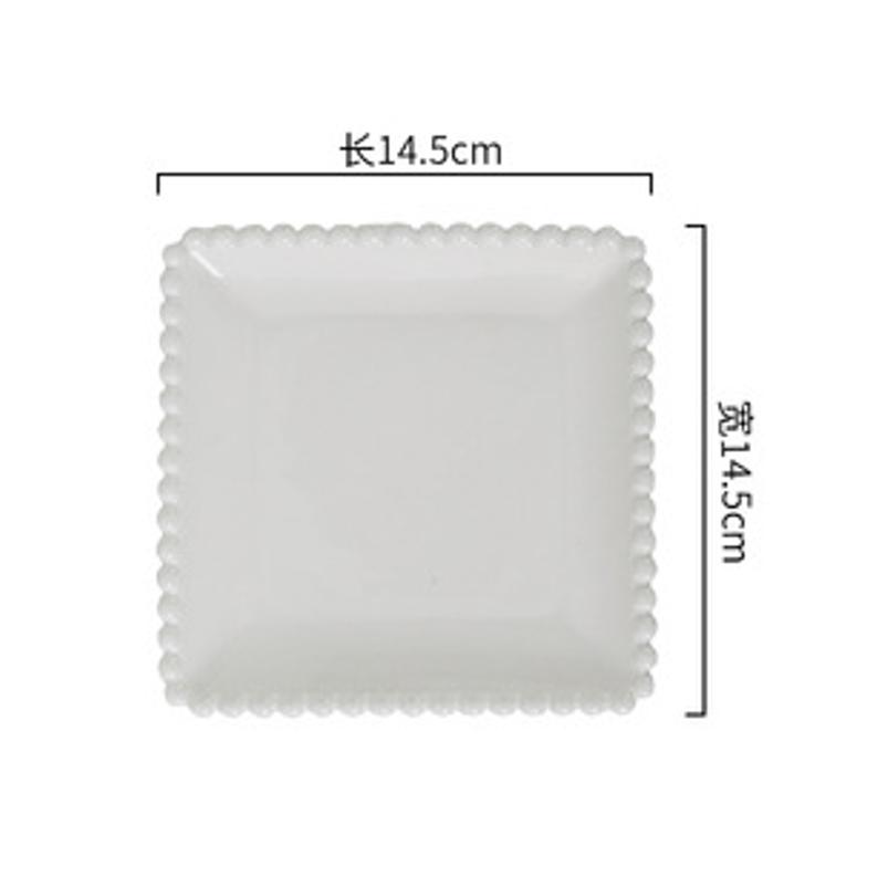 

Керамическая тарелка с белым жемчужным краем в стиле ретро, ​​европейская западная тарелка для еды, персонализированная тарелка для стейка, салатница для торта