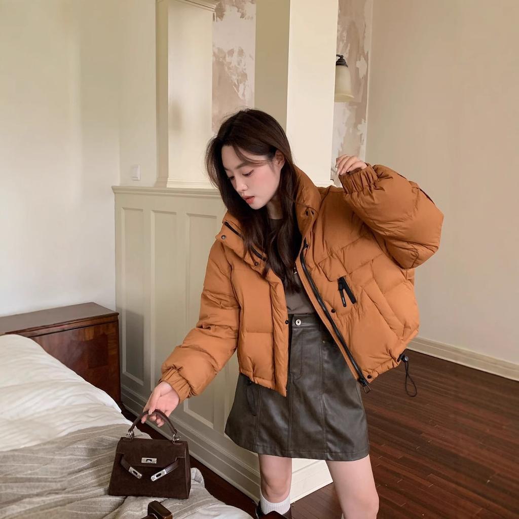 Short stand-up collar down jacket women's winter new fashion small bread jacket warm jacket