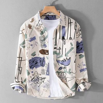 2024 Spring And Autumn Long Sleeved Shirt Japanese Hong Kong Style Ins Loose Shirt Men'S Summer Trendy Versatile Casual Coat