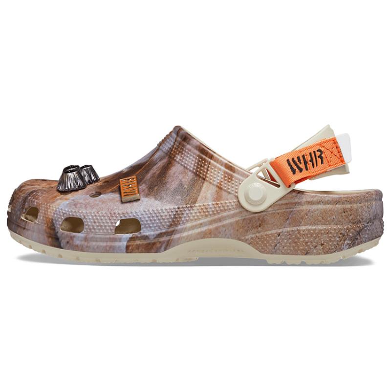 WHR X Crocs Classic Clog EVA Wear-Resistant Non-Slip Sports Sandals, Unisex Brown, Purple, and Orange