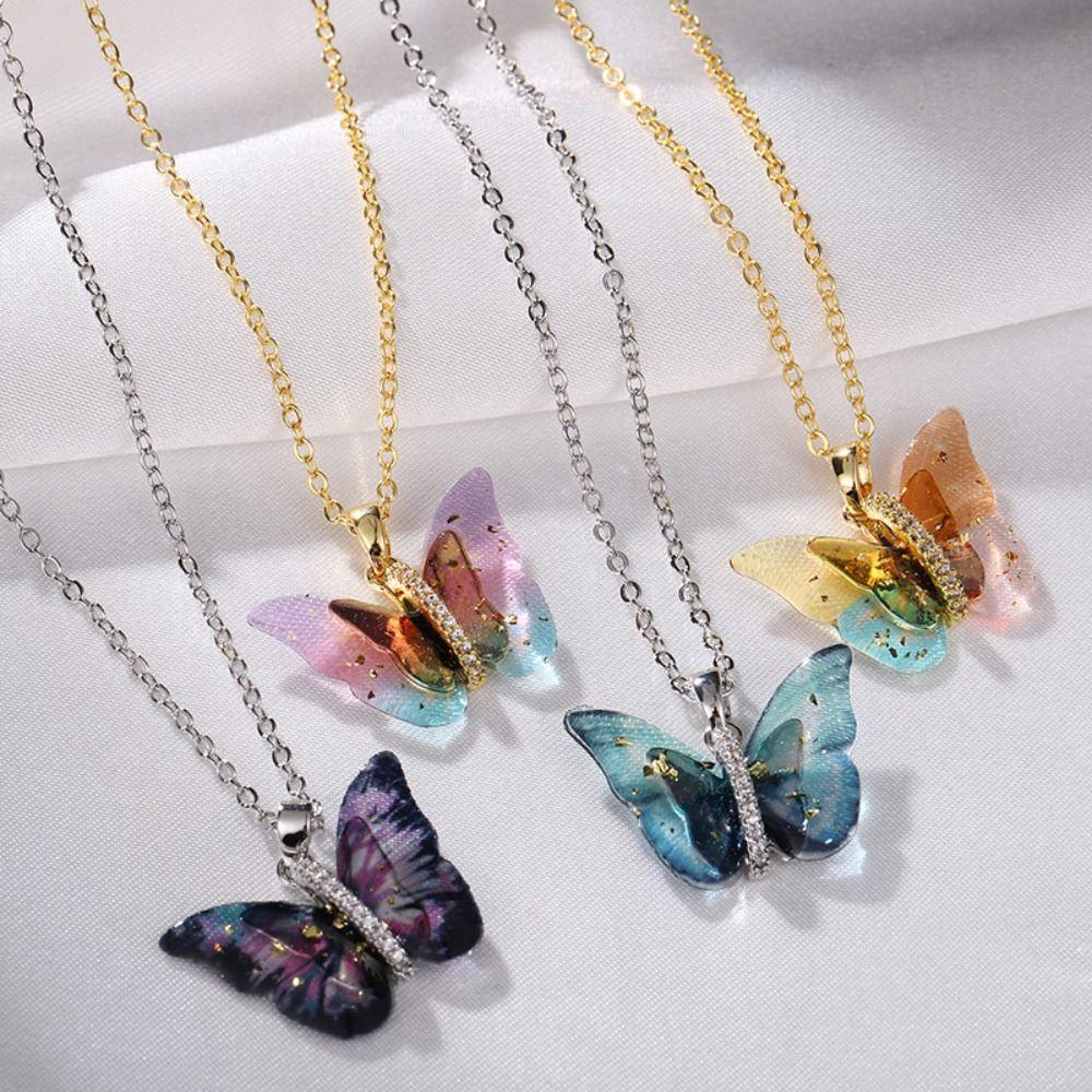 

Exquisite Clavicle Necklaces Fashion Butterfly Pendant Necklaces Girl