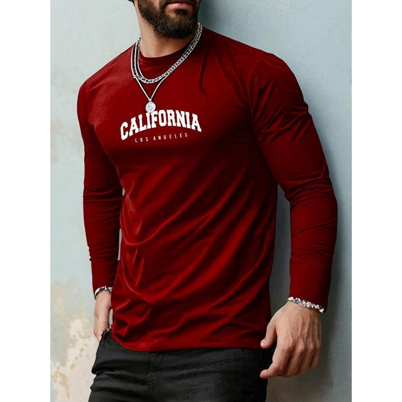 Religious Style Cross Print Men's Long-sleeved T-shirt A Warm Long-sleeved T-shirt For Men Suitable For Autumn And Winter Season