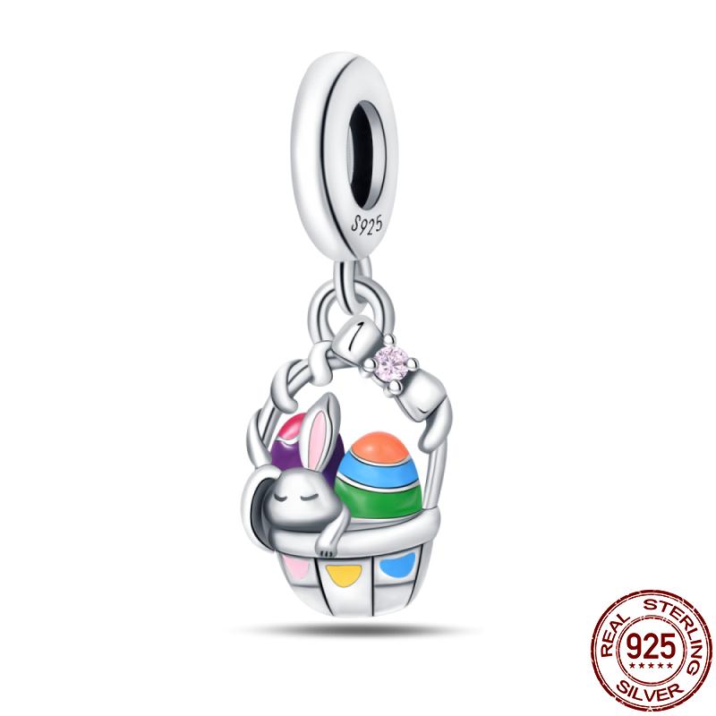 Copper Easter Series Charms Fit Original Pan Bracelet&Bangle Diy Beads For Women Festivalfinejewelry Gift