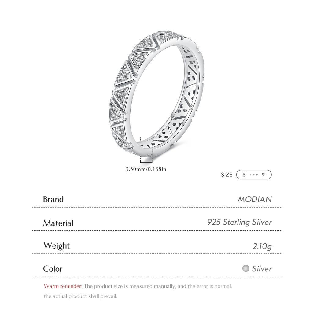 Anéis MODIAN de Prata 925 Para Mulheres Moda Triângulo Anéis de Banda Infinito Romântico Joias Statement de Casamento Com Caixa
