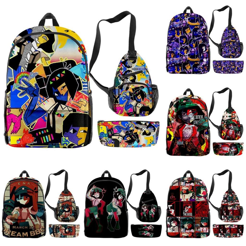 Dream Ena Bbq Children School Bag Set Pencil Case Durable Material Student Young