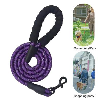 Dog Leash Heavy Duty Nylon Rope Leash 5Ft 6.5Ft 10Ft Leash with Padded Handle for Small Medium Large Dogs Training Outdoor