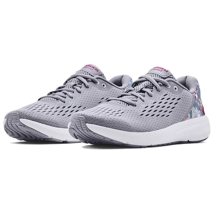 Under Armour Pursuit Fabric Synthetic Leather Low Top Durable Running Shoes Women sneaker Modern-Gray 3024443-100