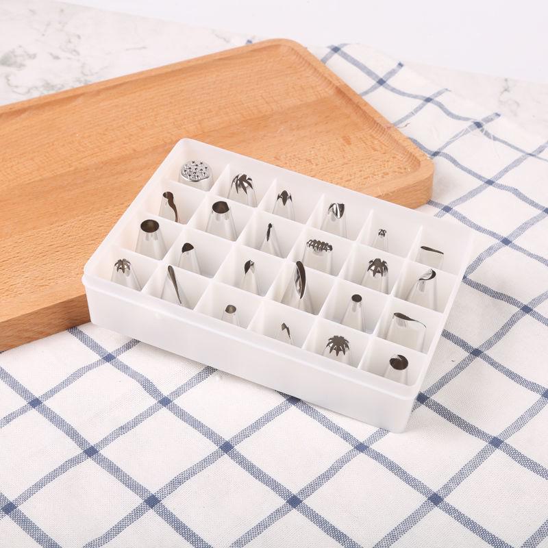 24-Piece Stainless Steel Flower Icing Nozzle Set for DIY Baking