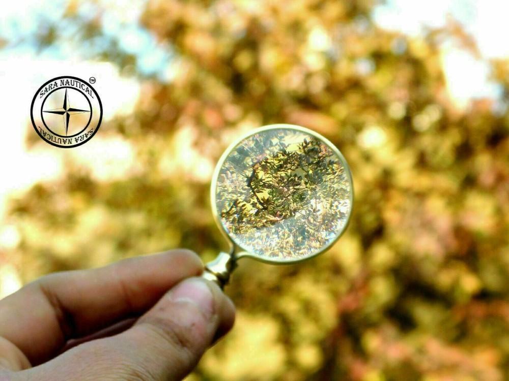 Pocket Magnifying Glass & Leather Box 20X Pocket Monocle Costume Antique Retro,