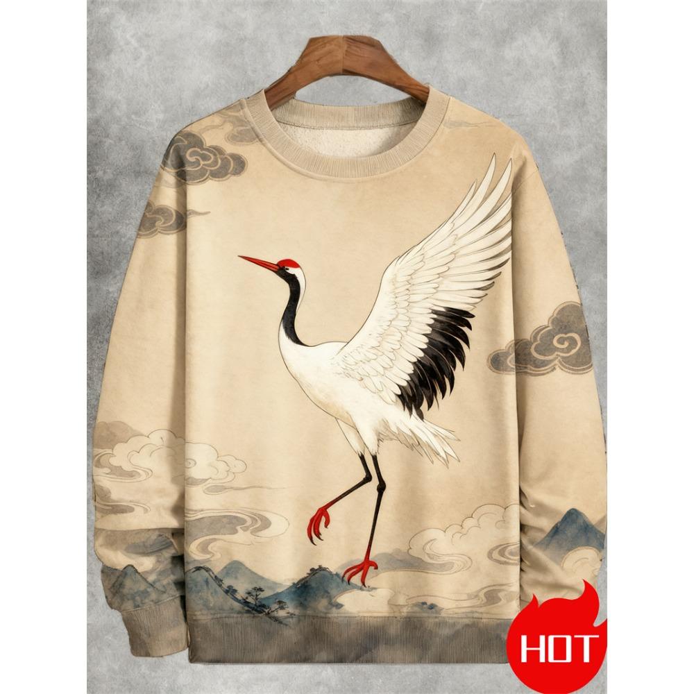 Spring Autumn Sweatshirt Pullover Women Casual Japanese Art Animal 3D Printed O Neck Long Sleeve Hoodies Unisex Pullovers