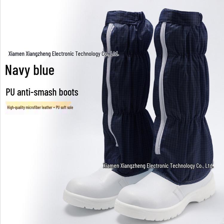 Pegasus Anti-Smash Safety Shoes, Navy Blue Mesh, Cleanroom Dust-Free, Steel Toe, Anti-Slip.