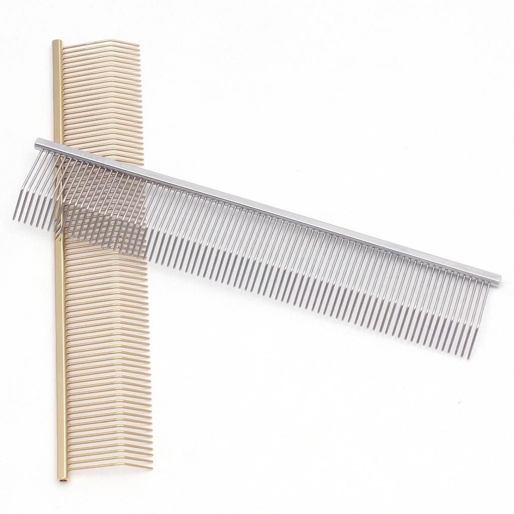 Professional Simple Pet Grooming Comb Copper Handle Dog Cat Deshedding Slicker Hair Removal 7817 Undercoat Rake Massage Brush
