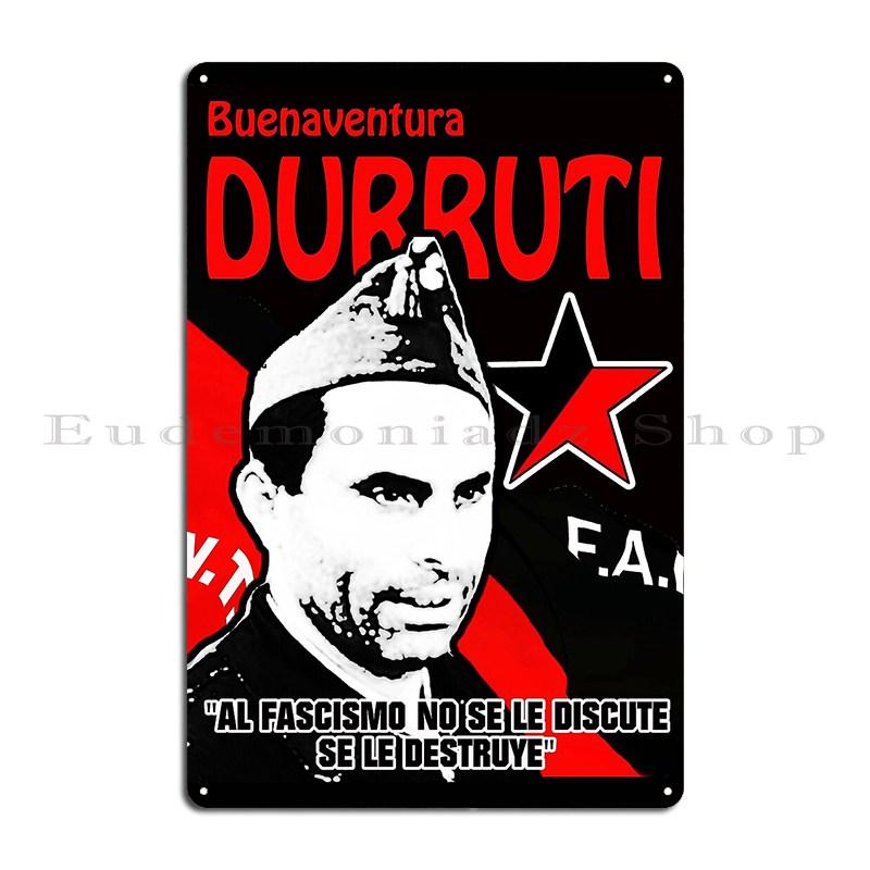 

Durruti Cnt Fai Metal Plaque Poster Vintage Customize Pub Designing Living Room Tin Sign Poster 20x30cm（7.8x11.8inch）