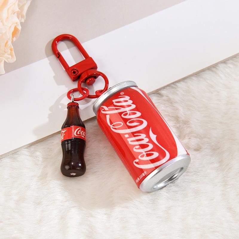 Chaveiro Pingente Criativo Simulação Garrafa Coca-Cola Tendência da Moda Pingente de Bolsa Chaveiro de Carro Brinquedo Presente