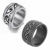 Men's Titanium Steel Wide Band Distressed Vintage Tribal Ring Personalized Accessory