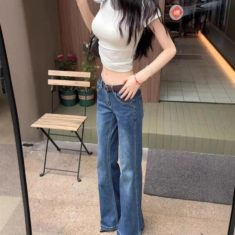 VIONA Low Waist Bell Bottom Denim Jeans Women's Slim Fit High Waist Pants Non Sticky Leg American Retro Hot Girl Style Jeans