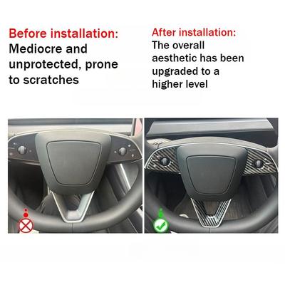 Dla Tesla Model 3 Highland Model Y Juniper 2025 Naklejka na przycisk kierownicy Pokrowiec ochronny Łatka Akcesoria do wnętrza samochodu