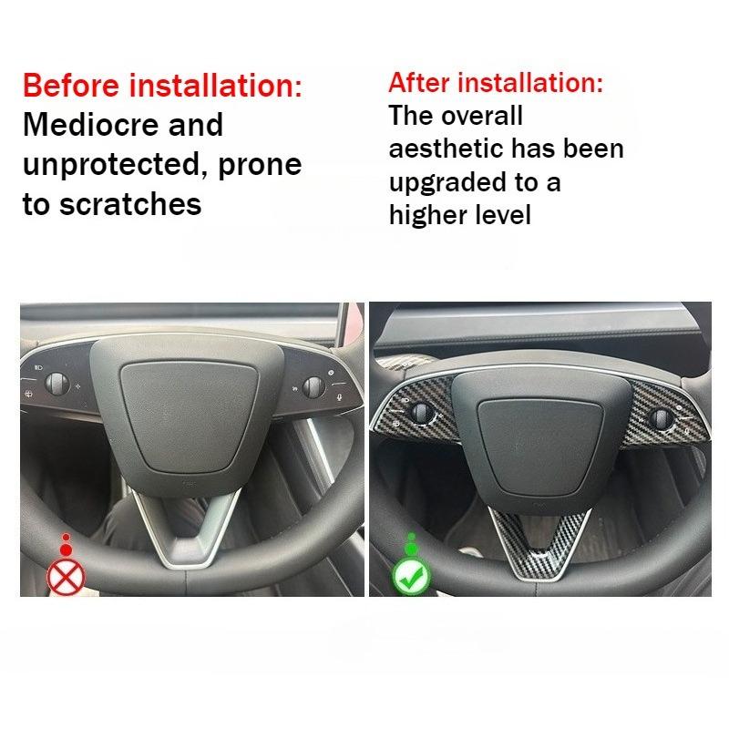 Steering Wheel Patch for Tesla Model Y Juniper Model 3 Highland 6-Seater ModelYL Steering Wheel Protective Cover Decorative Trim