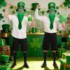 5pcs St. Patrick's Day Party Costume Suit Green Funny Hat Bow Beard Bow Tie Beard Favors Irish Leprechaun Costume Accessory